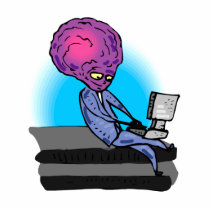 Father Alien on Laptop Cut Out