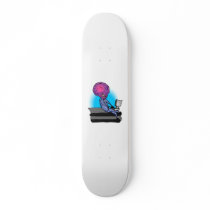 Father Alien on Laptop Skateboard Deck