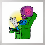 Father Alien reading Paper posters