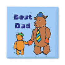 Father and Child Bear Refrigerator Magnets