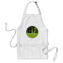 Father and Son Under the Trees aprons