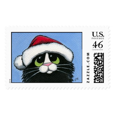 Father Catmas Postage by LisaMarieArt