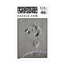 Father & Child Footprints in the Sand postage