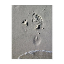 Father & Child Footprints in the Sand postcards