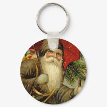 Father Christmas - Vintage Art keychains by MyOtherPlanet Father Christmas - Vintage Art keychains