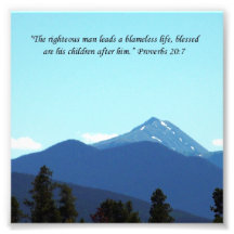 Father Gift Proverbs 20:7 Scripture Mountain Print Photo
