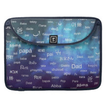 Father in many different world languages - Blue Sleeve For MacBooks