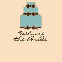 Father of the Bride Blue and Brown Wedding Cake Tshirts