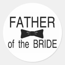 Father Of The Bride Bowtie Round Sticker