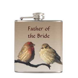 Father of the Bride Finches Wedding Flask