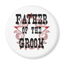 Father of the Groom Western Red Magnet by darkimagestudios Father of the Groom Western Red Magnet