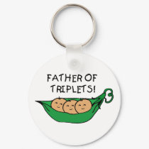 Father of Triplets Pod keychains