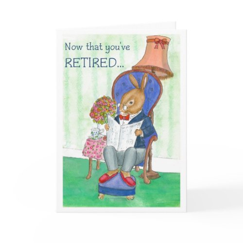Father Rabbit Retirement Card card