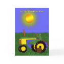 Father's Day Fishing Pole and Green Tractor Card card