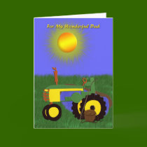 Father’s Day Fishing Pole and Green Tractor Card by KirstenEdwards Father’s Day Fishing Pole and Green Tractor Card