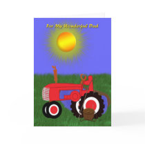 Father’s Day Fishing Pole and Red Tractor Card