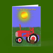 Father’s Day Fishing Pole and Red Tractor Card by KirstenEdwards Father’s Day Fishing Pole and Red Tractor Card
