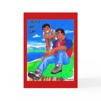 FATHER & SON GREETING CARDS by makaku777