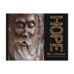 Father Time Old Man's Face Wood Carving Postcard