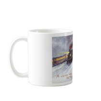 Father Time & Train Vintage New Year Coffee Mugs
