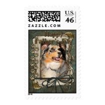 Fathers Day - Australian Shepherd - Dustine Stamp