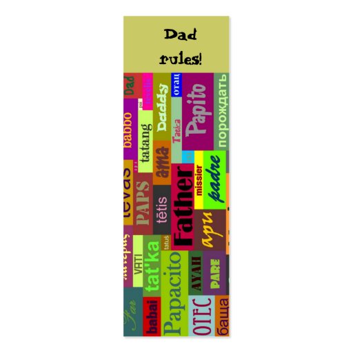 Father's Day Bookmark Business Cards (front side)