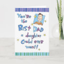 Father's Day Card - Cute Father's Day card sure to bring a smile to his face. Cards can have a custom message or can be left blank to hand write those words of love.