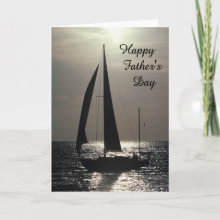 Father's Day Card - Beautiful Father's Day card with a silhouette of a sailboat in the sunset. Customize with your own text inside if you wish.