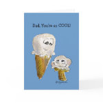 Father's Day Cartoon Ice Cream Cones Greeting Card card
