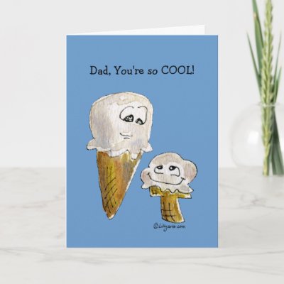 Give dad a personalized father's day card of these two cute cartoon ice 