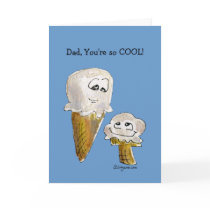 Father's Day Cartoon Ice Cream Cones Greeting Card