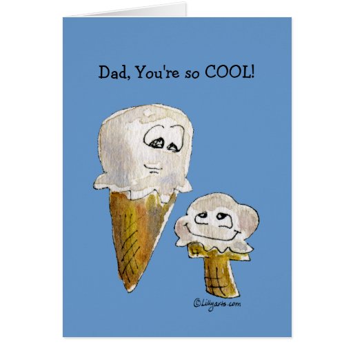 Father's Day Cartoon Ice Cream Cones Greeting Card Zazzle