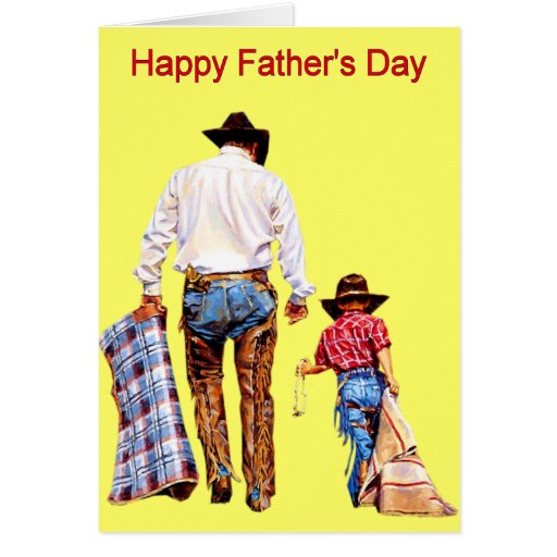 father-s-day-cowboy-and-son-blank-card-zazzle