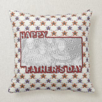 Fathers Day Cut Out ADD YOUR PHOTO Field of Stars Throw Pillows