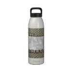 Fathers Day Cut Out ADD YOUR PHOTO Hero Badge Water Bottle