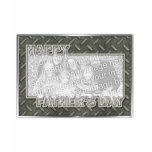 Fathers Day Cut Out ADD YOUR PHOTO Metal Grid Tee Shirt