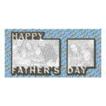 Fathers Day CutOut ADD YOUR PHOTO Polka Dot Father Picture Card
