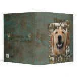 Fathers Day DAD Stone Paws Golden Retriever Mickey 3 Ring Binder