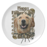 Fathers Day DAD Stone Paws Golden Retriever Mickey Party Plate