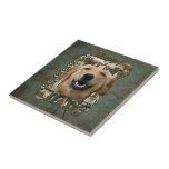 Fathers Day DAD Stone Paws Golden Retriever Mickey Tiles