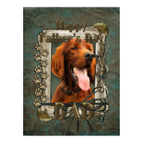 Fathers Day DAD - Stone Paws - Irish Setter Poster