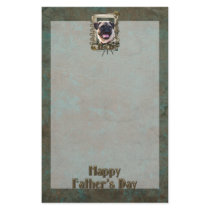 Fathers Day DAD - Stone Paws - Pug Custom Stationery