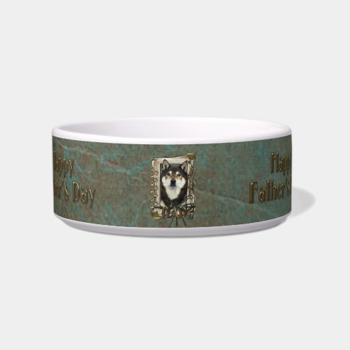 Fathers Day DAD - Stone Paws - Shiba Inu - Yasha Cat Food Bowls