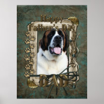 Fathers Day DAD - Stone Paws - St Bernard - Mae Print
