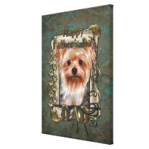 Fathers Day DAD - Stone Paws - Yorkshire Terrier Gallery Wrap Canvas