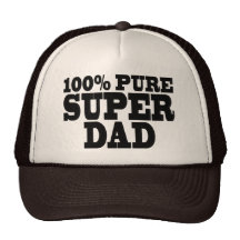 Fathers Day & Dads Birthdays : 100% Pure Super Dad Trucker Hats