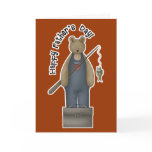 Fathers Day Fishing Bear Greeting Card