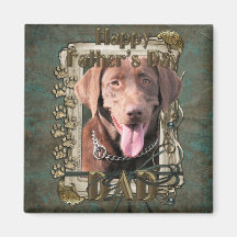 Fathers Day - Labrador - Chocolate Fridge Magnet