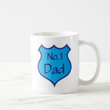 Fathers Day Number One Dad Shield Coffee Mug