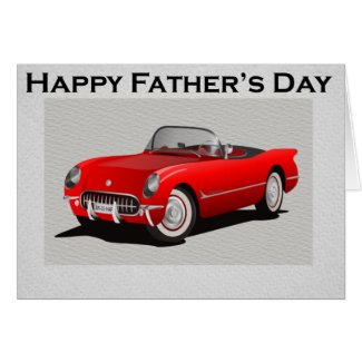 Father's Day Red Convertible Sports Car Greeting Card